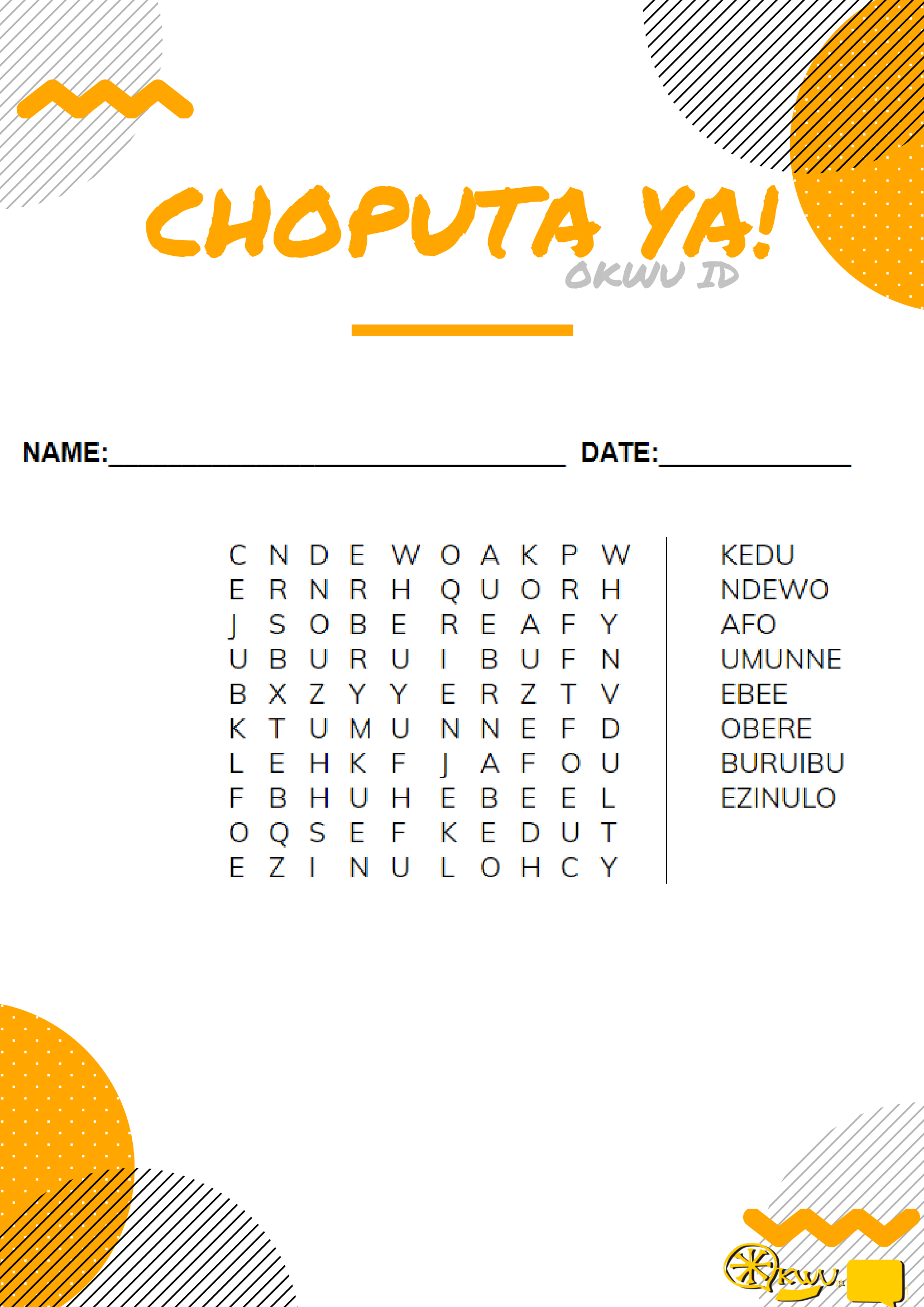 WORD SEARCH -1