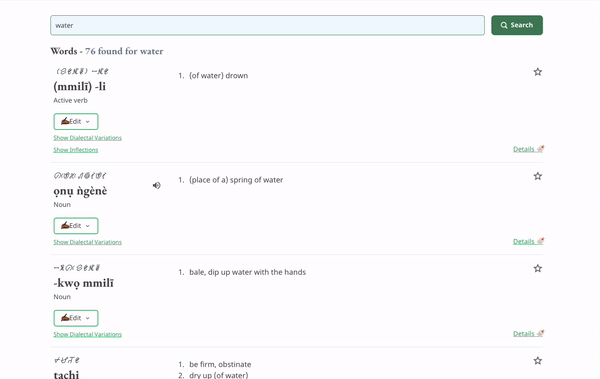Preview of dictionary